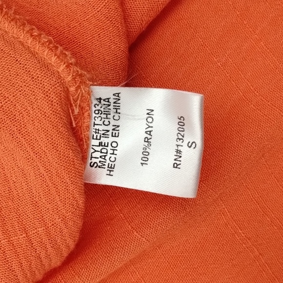 Entro women's small oversized salmon crochet neck textured blouse - Picture 10 of 12